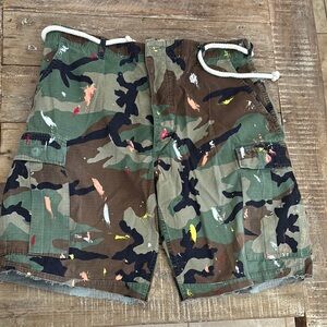 RILEY Artist Camo Cut Off Shorts